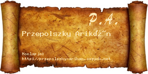 Przepolszky Arikán névjegykártya